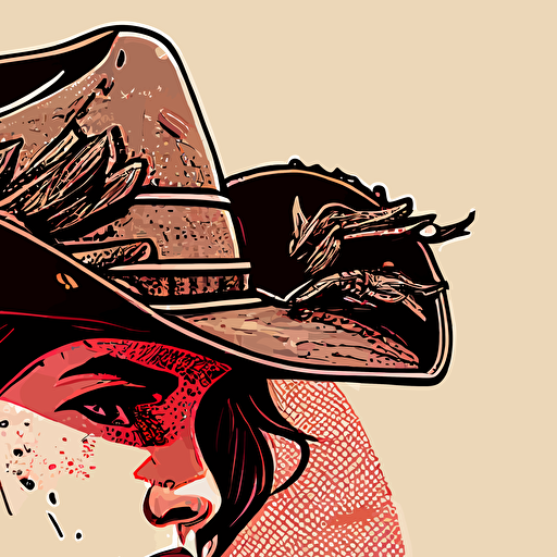 cowgirl doodle vector ilustration