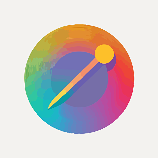 flat vector logo of circle, gradient, a magic wand wrapped around browser, simple minimal, by Ivan Chermayeff