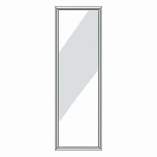 Simplified flat art vector image of a long rectangle-shaped mirror on white background 3