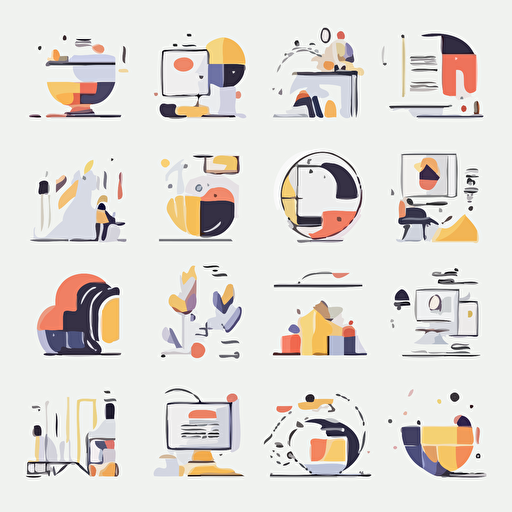 set of minimal vector illustrations related to web design services.