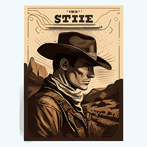 affiche, illustration, shérif, western, style 1800, flat, vectorized