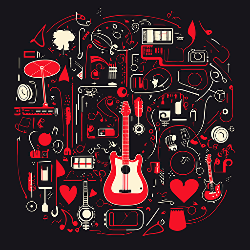 vector frame for youtube channel with musical symbols in the line