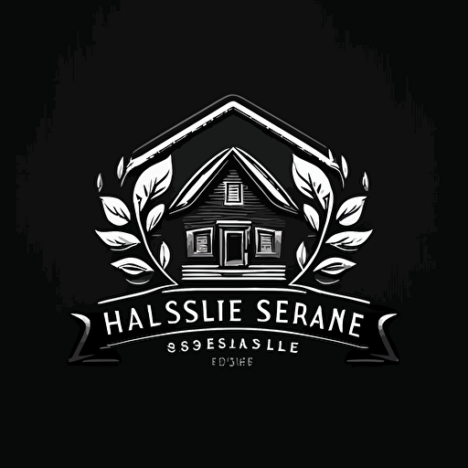create a simple house logo vector style black and white