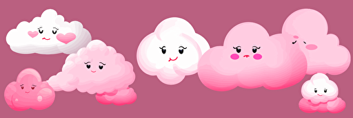 funny pink vector clouds