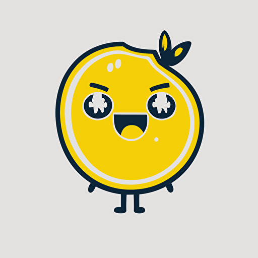 a mascot logo of a lemon, simple, vector