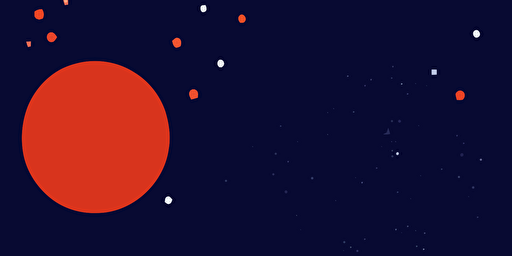 vector illustration style several crescent moons in space, navy blue and orange with a grainy paper texture