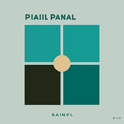 a flat vector logo for, minimal, elemental, three colors, main color teal, computer, phone, penicl in each section