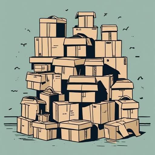 a pile of boxes