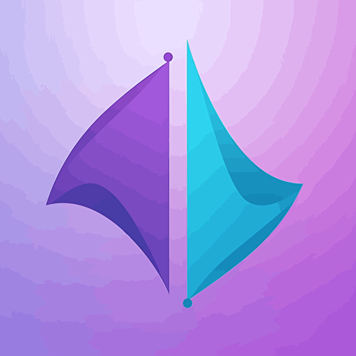 logo two plain flags sky-blue and purple in opossite directions vector style