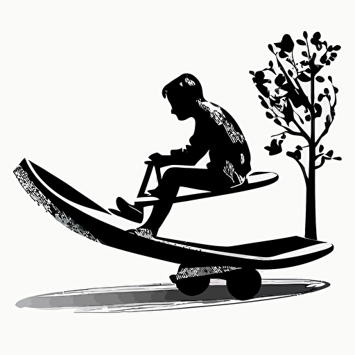 simple black and white vector art illustration of a teeter totter from profile view. There is nothing else in the drawing