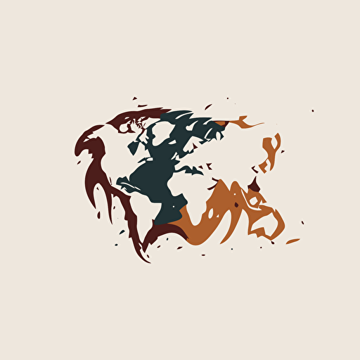 logo vector, Map earth, minimalist, white background