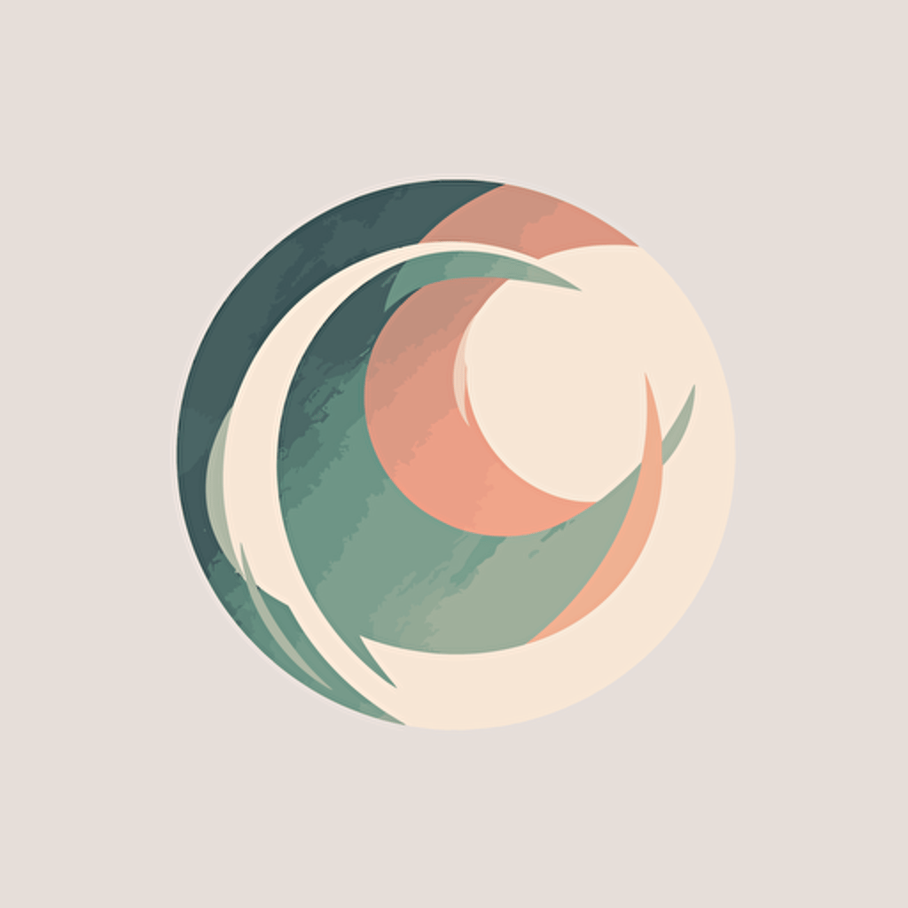 logo, vector art, an irregular-shape circle on floor, minimalism, clear brushstroke, muted color