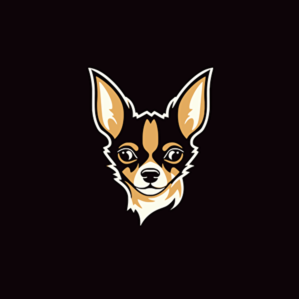 A vector logo of a chihuahua, very simple, modern, memorable, sophisticated, elegant, luxurious