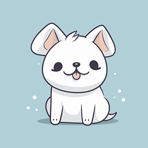 cute dog kawaii style, vector, high resolution, simple, minimalistic, white background