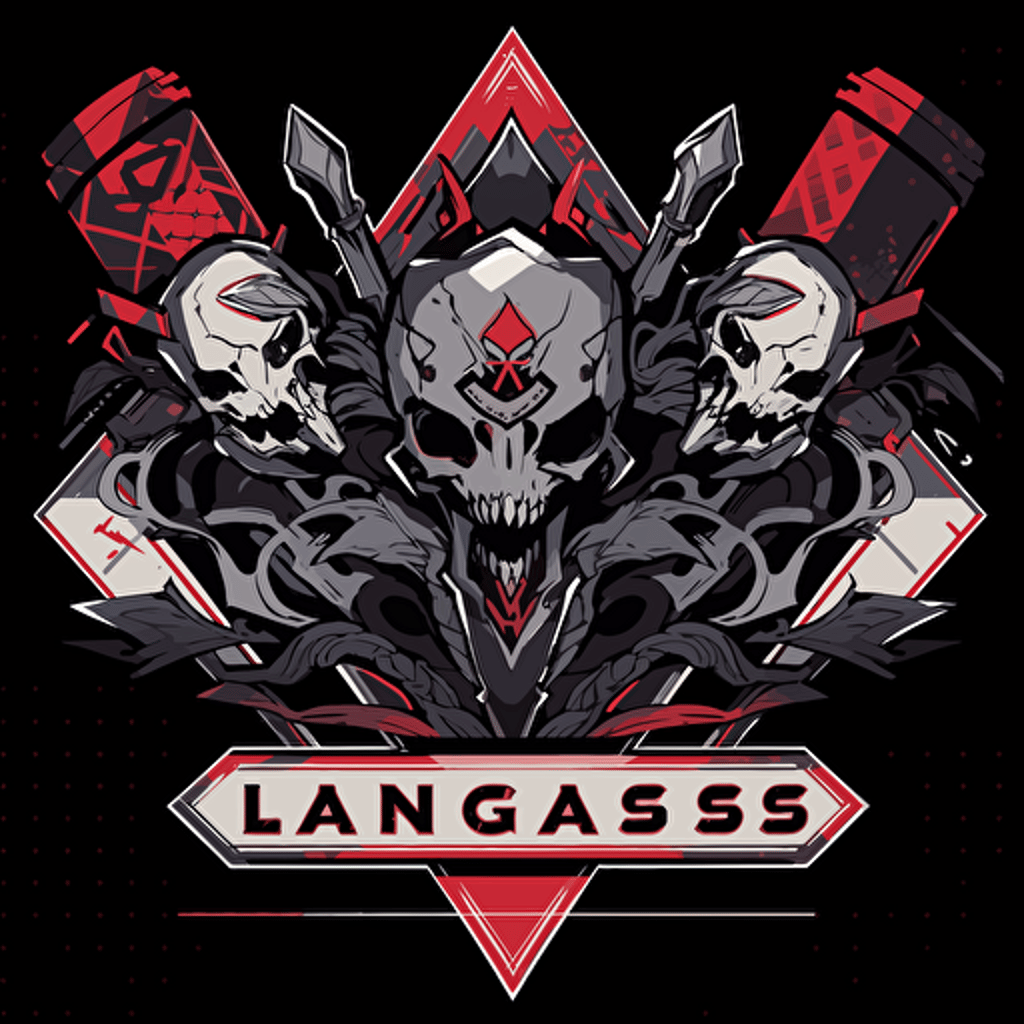 Chaos Agents labs logo, video game company, sharp, vector, red and gray and black, western cyberpunk, creepy