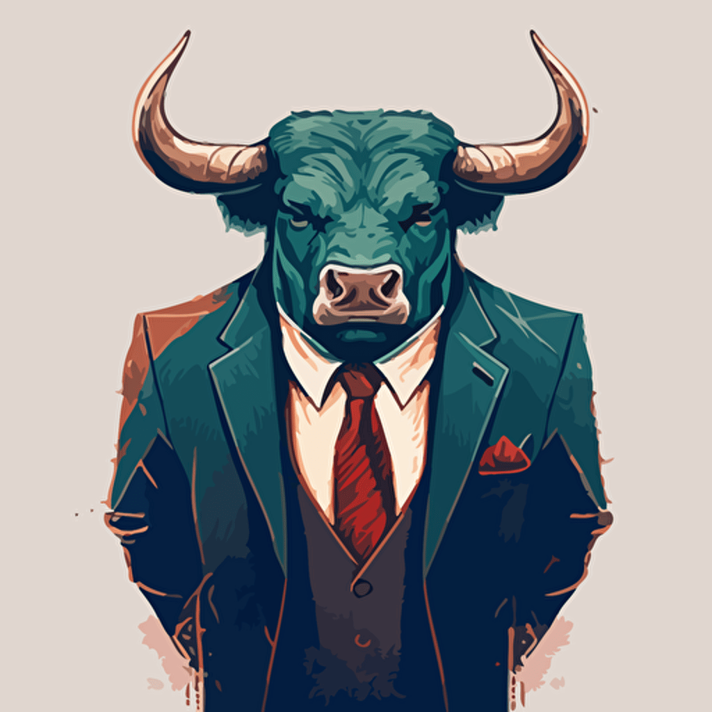 bull in a suit vector