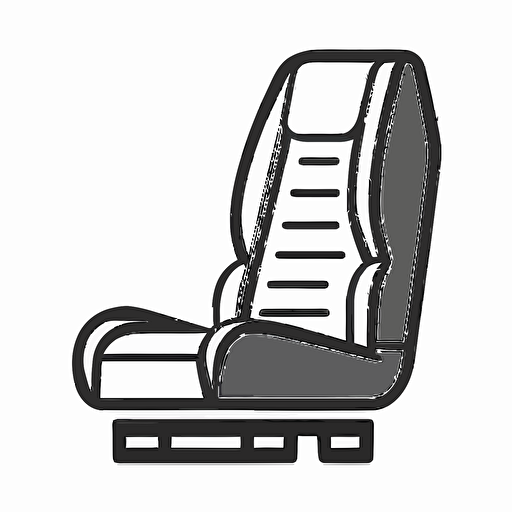 vehicle seating icon, outline in black only vector design