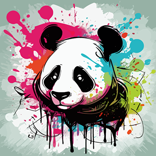 a stylish graffiti panda vector