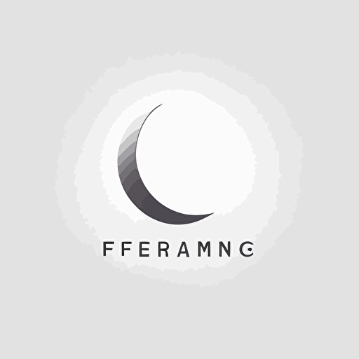 F G Lettermark logo, clean, minimalist, emblem business, half moon, vector logo, white background