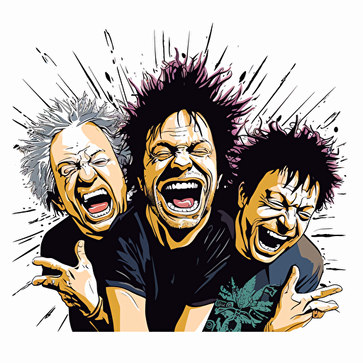 Ween American rock band vector white bg happy