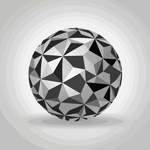 geodesic sphere sticker, negative space, white background, in the style of black and grey, flat vector illustration, orderly arrangements, precisionist style