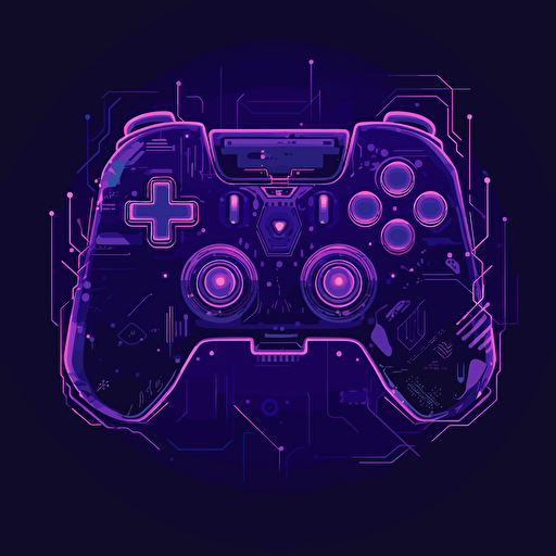 Design vector of a video game controller in the shape of heart in futuristic vibe purple colour