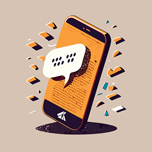 vector of phone with notification on it