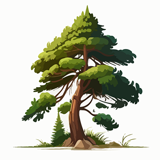 vector pine tree cartoon