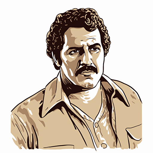 pablo Escobar cartoon style illustration, high quality vector,