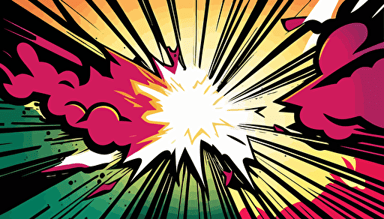 a explosion of colours, rays from the centre, modern design, Manga comic style, vibrant colours, vector illustration