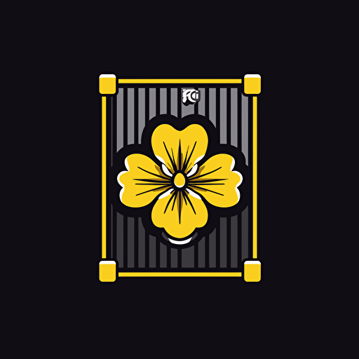 primrose flower, shipping container, self-storage, vector logo