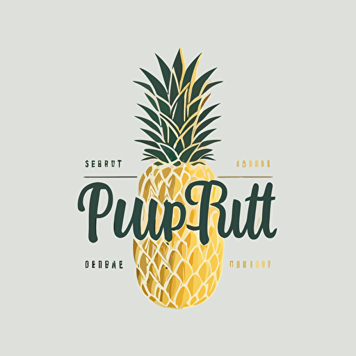 logo of a pineapple fusion with text , minimal, vector style, clean simply