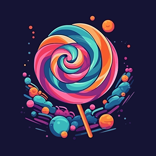 space candy logo, fun, bright, playful, vector illustration simple, high quality