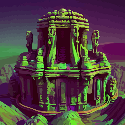 ancient temple opal carved opal desolate lush landscape moody  jeff koons dan mcpharlin daniel merrian ornate dynamic particulate rich colors intricate elegant highly detailed centered artstation smooth sharp focus octane render 3d