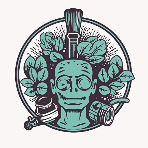 clean, minamilist emblem for trades business, mindful mental health, vector