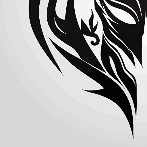 black & white vector flame avatar logo
