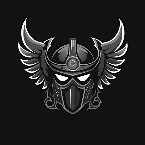 vector fitness logo viking helmet with winged warrior wings