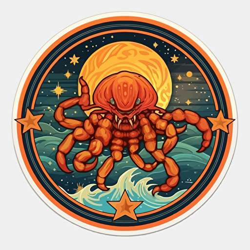 Cancer starsign vector sticker