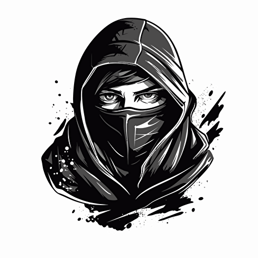 black logo, Simple Vector logo, esport, white background, street, graff