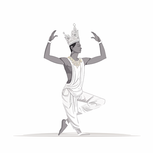 king dancer yoga posture, web vector illustration in white background