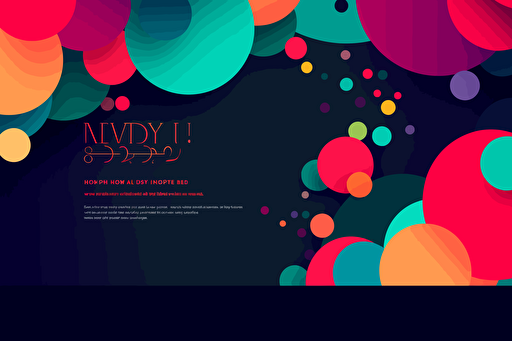 horizontal email invitation, End of Year celebration, vector, bright contrasting colors, simple but beautiful