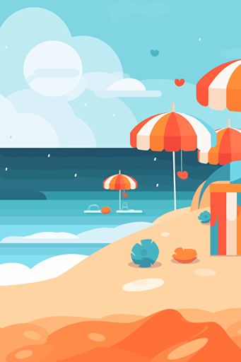 Background image, beach, flat vector