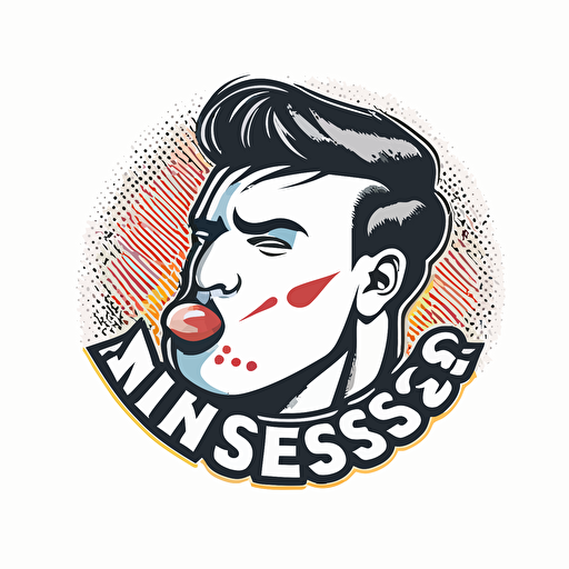 Mister Kisses, sports logo style, white background, vector