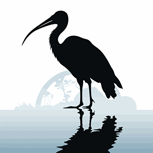 an ibis vector art silhouette