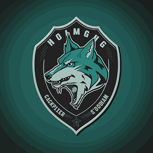 make a vector concept art for a soccer team logo of a Shark/wolf hybrid