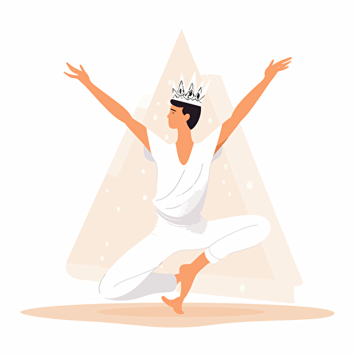 king dancer yoga posture, web vector illustration in white background