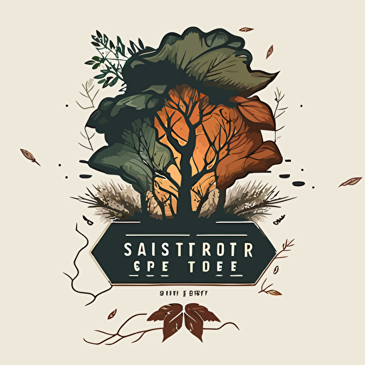 design me a logo for a streetwear brand that bridges the gap between streetwear and trail wear , vector art, smooth strokes, incorporate the Elements of nature into the color palette, use tree Elements, map elements, and nature elements to create visually appealing , eye catching logo