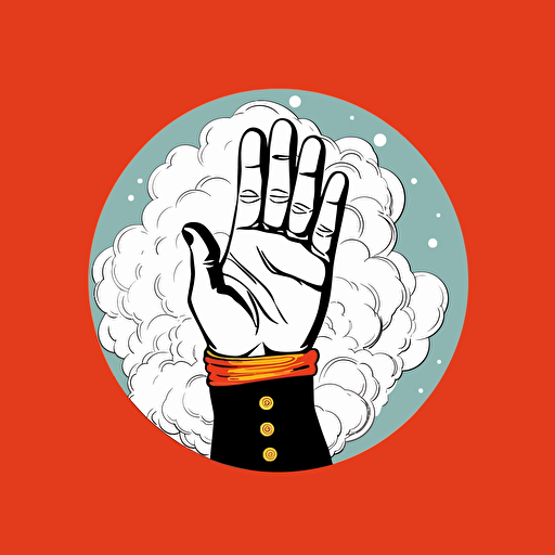 hand seen from top, white glove, comic, disney, vector