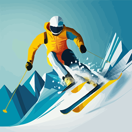 man skiing vector