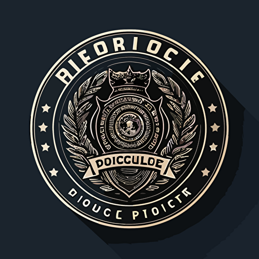 vector logo for police department, circular